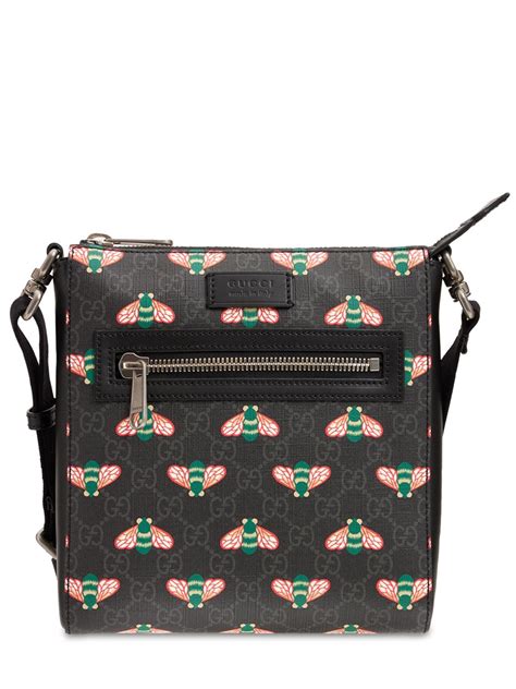 gucci bestiary messenger bag with bees|Gucci Bestiary Bee Monogram Black Coated Canvas Messenger .